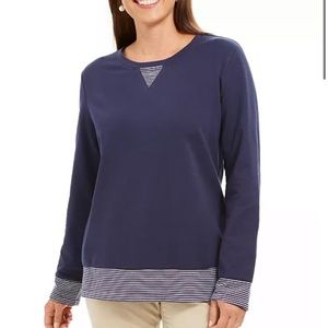 🌴 Karen Scott Black Sport Contrast Hem Sweatshirt